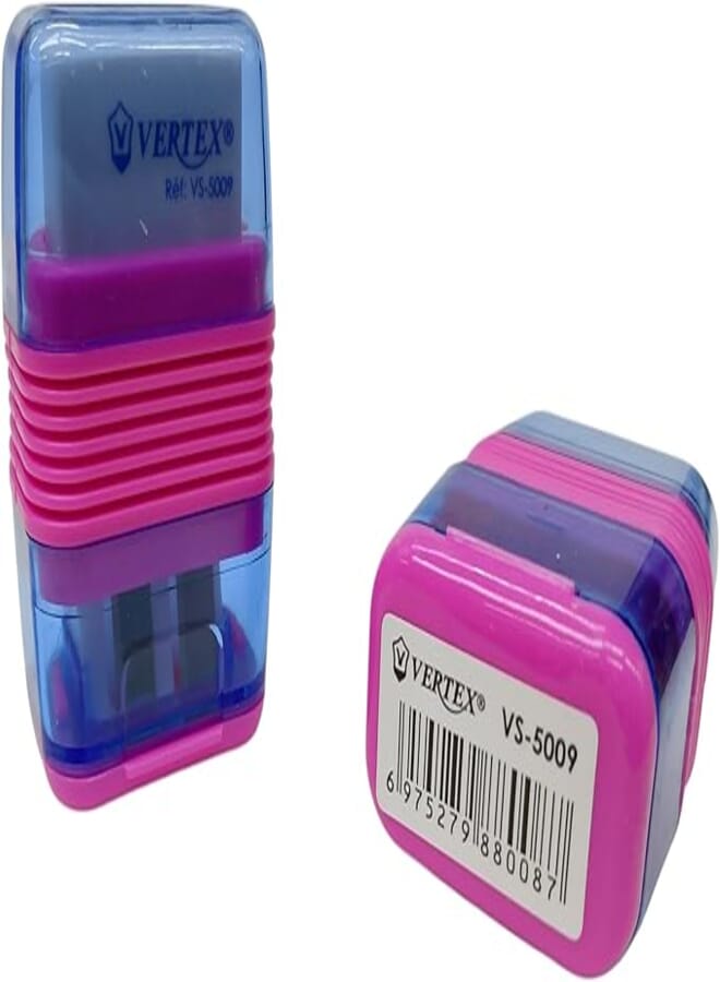 Vertex Accordion Sharpener With Eraser - Fuchsia